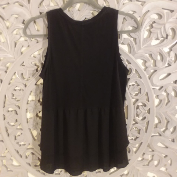 LOFT Black Ruffle Tank - Picture 4 of 8